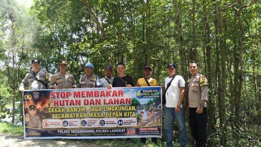 Cegah Karhutla Sejak Dini, Polsek Secanggang Ajak Warga Stop Bakar Sampah