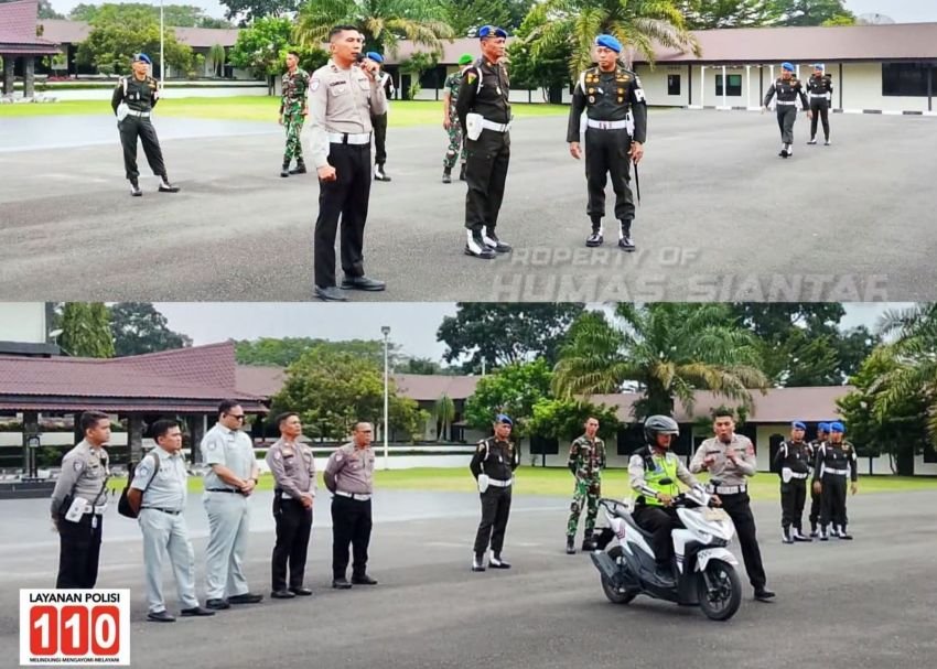 Sat Lantas Polres Pematangsiantar Sosialisasi Safety Riding kepada Personel Korem 022 PT