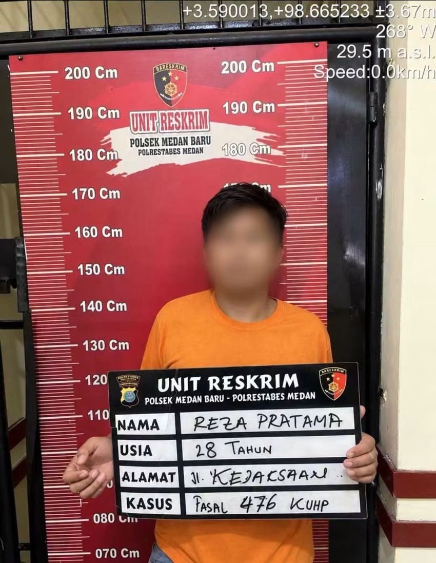 Polsek Medan Baru Amankan Terduga Pelaku Pencurian HP dan Laptop di Rumah Kos