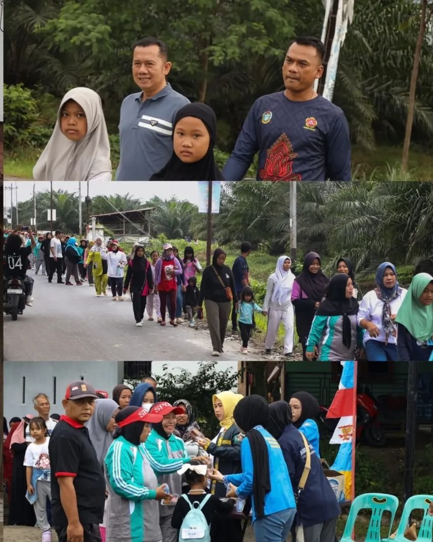 Darma Putra Rangkuti Membaur di Tengah Warga, Jalan Santai HUT ke-66 Karang Taruna Simalungun