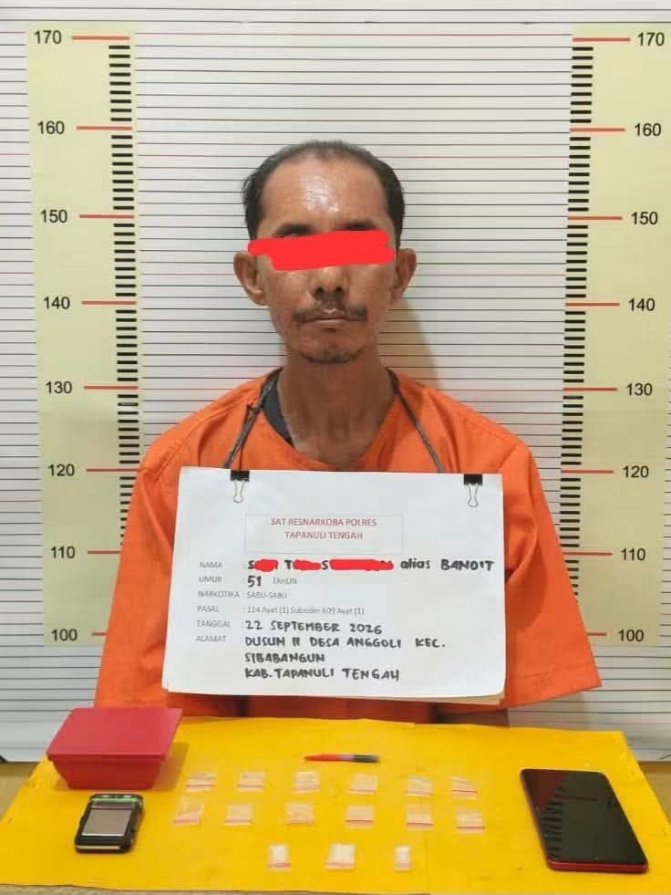 Polres Tapteng Ringkus Pengedar Sabu, 1,36 Gram Dijadikan Barang Bukti