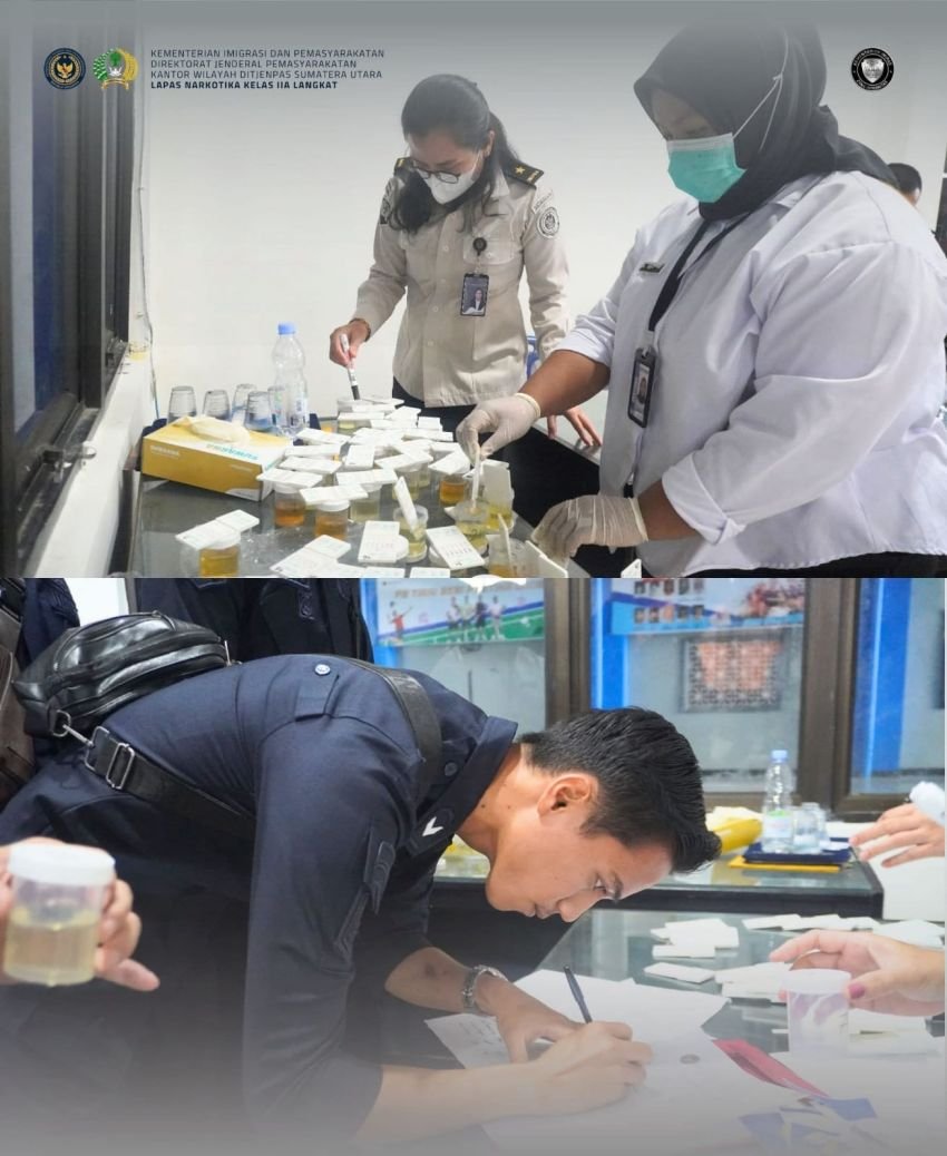 Lapas Narkotika Langkat Gelar Pengarahan dan Tes Urine Jajaran Regu Pengamanan