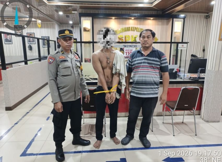 Pos Polisi di Kisaran Terbakar, Seorang Pria Diamankan