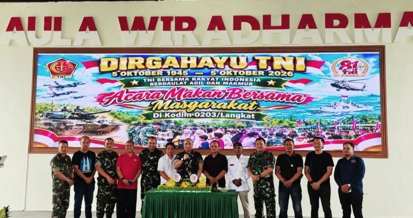 Sambut HUT TNI 81 Kodim 02023 Langkat Gelar Makan Bersama Masyarakat