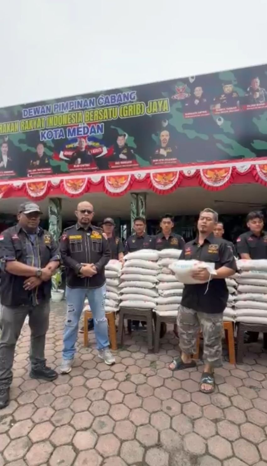 Dukung Program Makan Siang Gratis, GRIB Jaya Kota Medan Terima Bantuan Setengah Ton Beras dari Dermawan