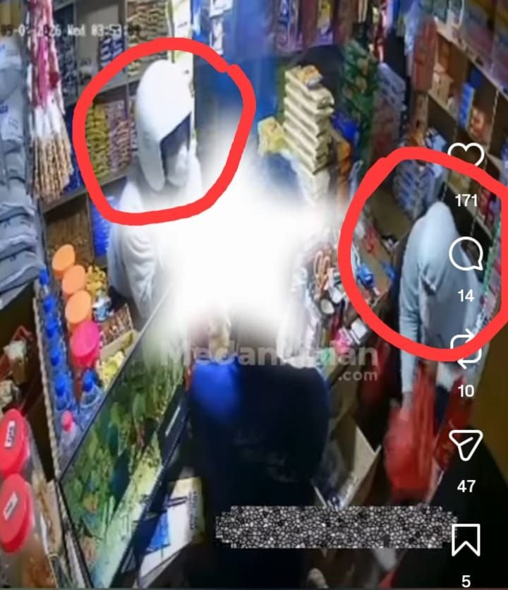 Ngeri...2 Peramprok Beraksi di Warung Aceh Medan Amplas Terekam CCTV