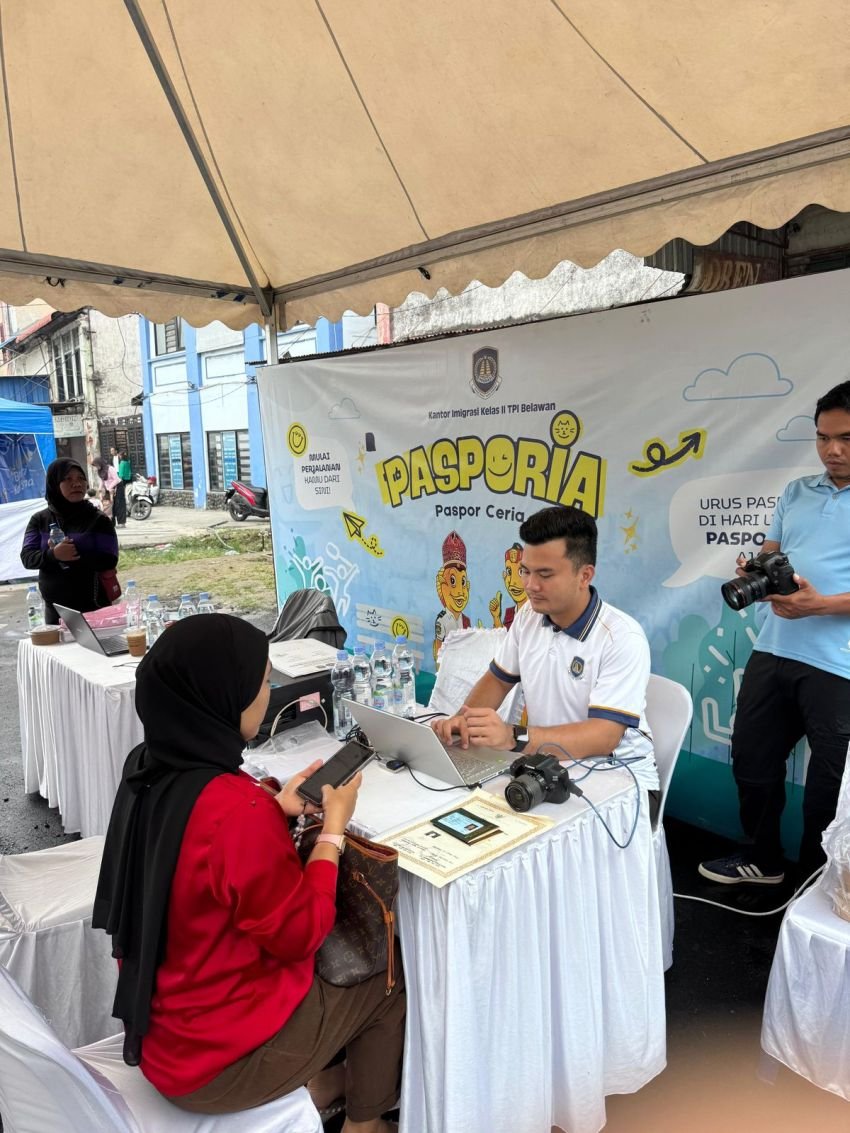 Gelar 'Pasporia' di CFD Belawan, Imigrasi Belawan Manjakan Warga Urus Paspor Akhir Pekan