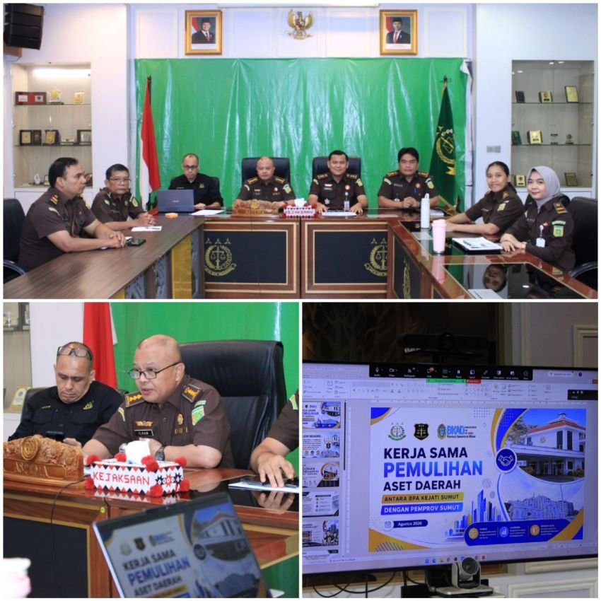 Aspema Laksanakan Rapat Koordinasi Bersama Satuan Kerja Kejaksaan Negeri Se Wilayah Hukum Kejaksaan Tinggi Sumut Secara Virtual