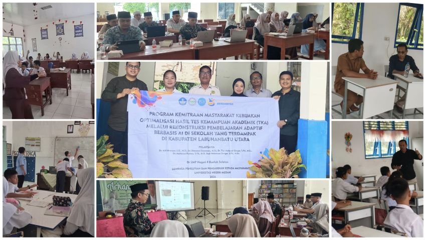 Tim PKM Unimed Dampingi Guru SMP Labuhanbatu Utara Terapkan Pembelajaran Berbasis AI Berorientasi TKA