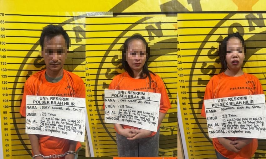Ngaku Dapat Sabu dari Inisial Z, Satu Pria dan Dua Wanita Ditangkap di Bilah Hilir