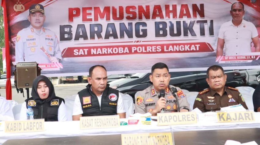 Polres Langkat Musnahkan Barang Bukti Narkotika