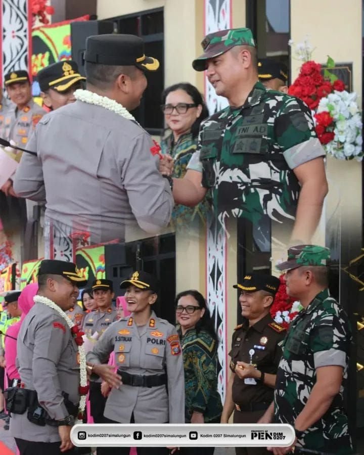 Penyambutan Kapolres Pematangsiantar Dihadiri Dandim 0207/Simalungun