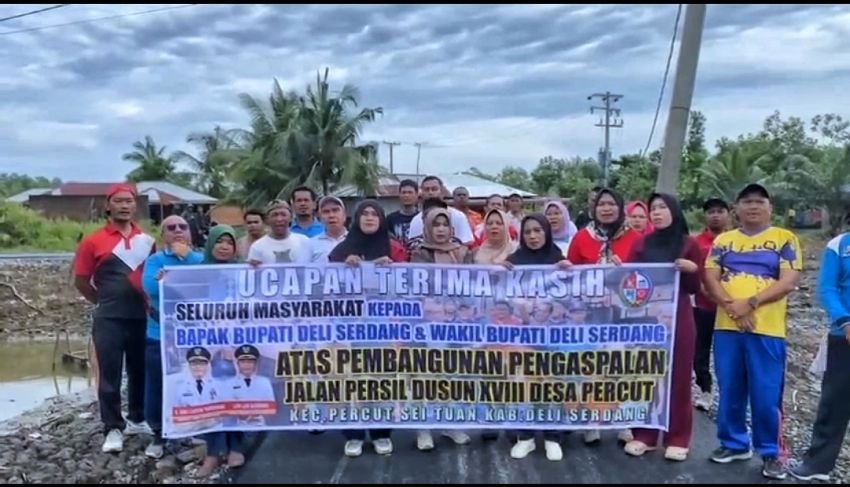 Puluhan Tahun Dinanti, Jalan Persil Dusun XVIII Desa Percut Kini Diaspal