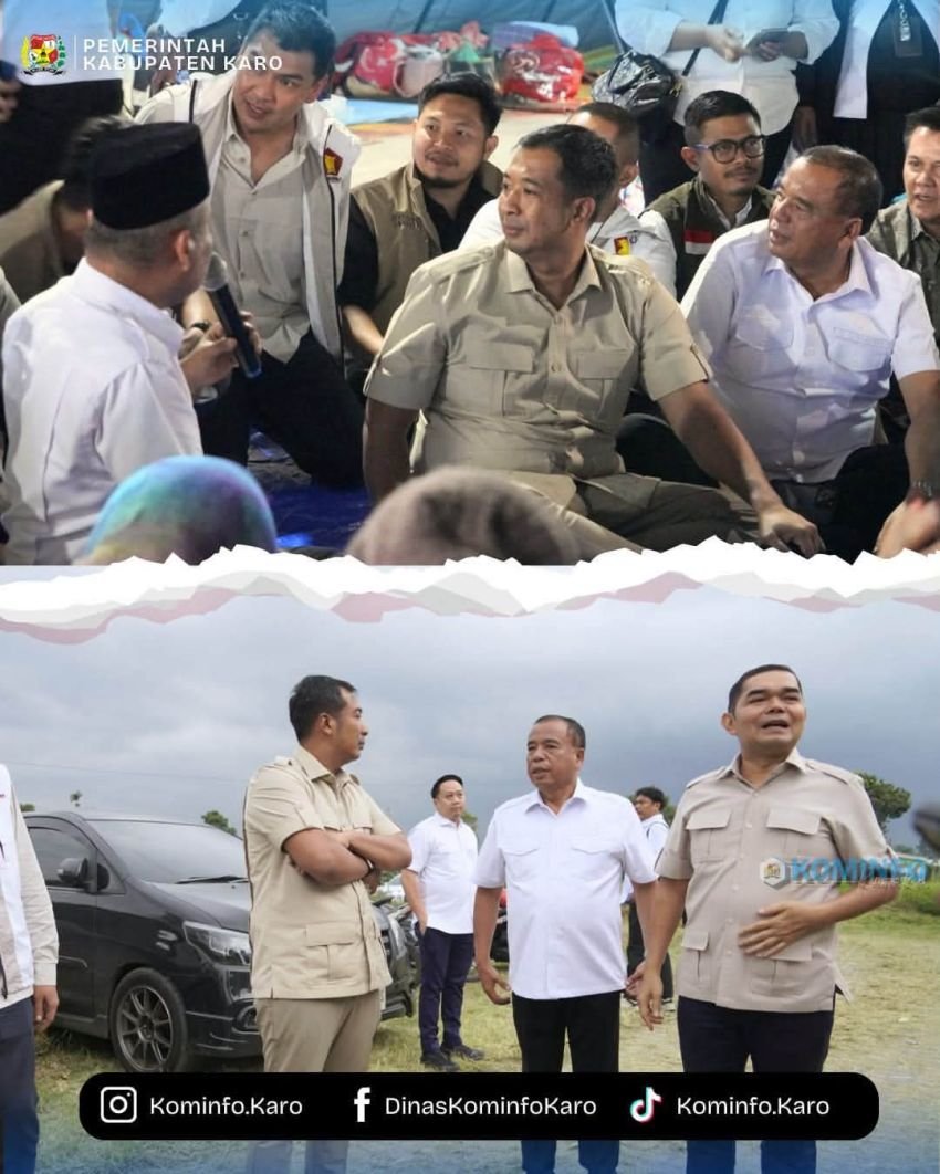Bupati Karo Terima Kunjungan DPD Gerindra Sumut, Bantuan Disalurkan untuk Pengungsi Gunung Sinabung di Sukatepu