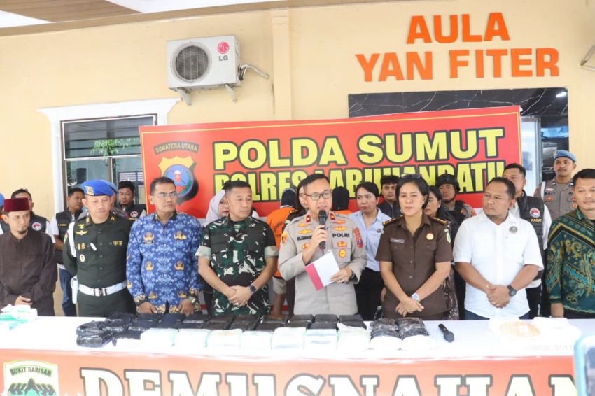 Bukan Sedikit, 34 Kilogram Sabu dan 20.000 Pil Ekstasi Dimusnahkan di Polres Labuhanbatu