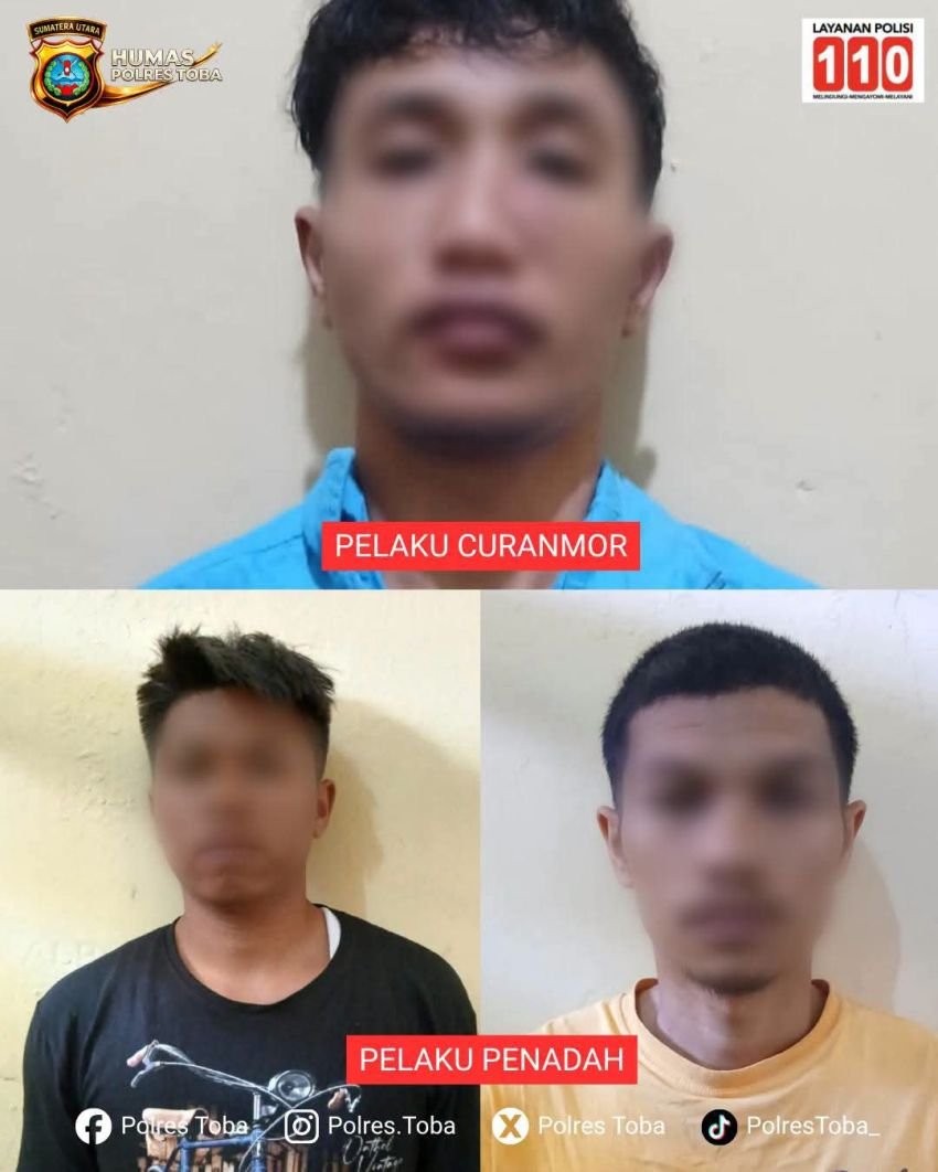 Polres Toba Amankan Pelaku Pencurian dan Dua Orang Penadah