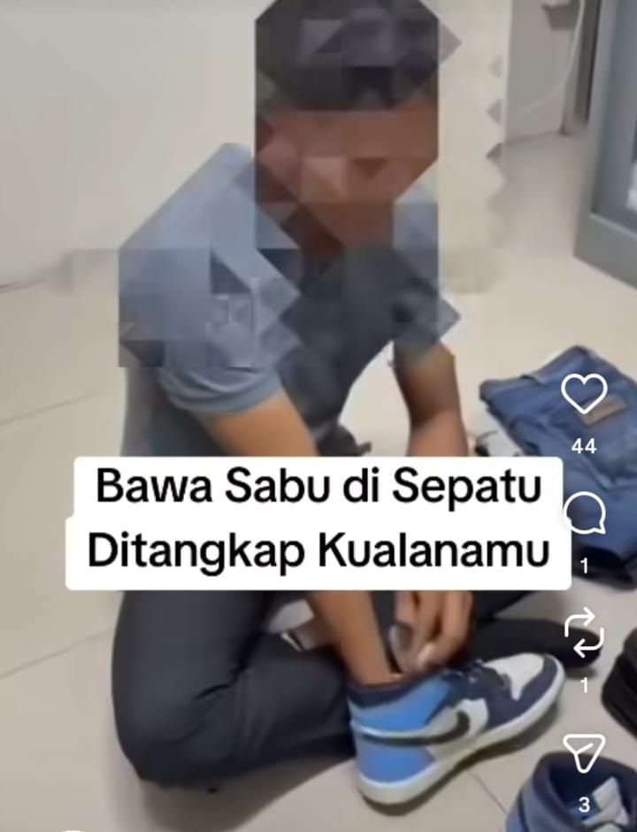 Selundupkan 398,2 Gram Sabu dalam Sepatu, Warga Aceh Ditangkap di Bandara Kualanamu
