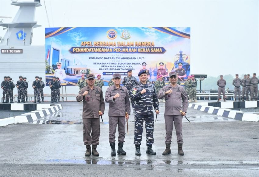 Kerjasama Berbagai Bidang, Kejati Sumut, Aceh dan Riau Teken PKS dengan Kodaeral I