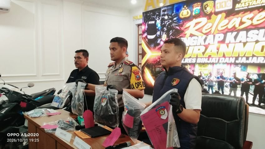 Polres Binjai Ungkap 4 Kasus Curanmor Tersangka Usia 15 Tahun