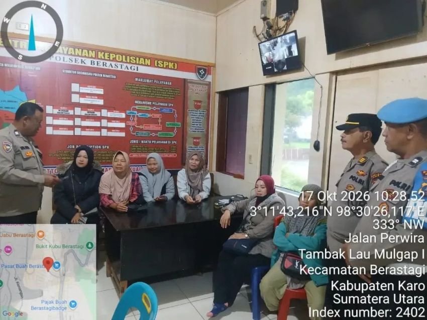 Polsek Berastagi Sapa dan Bantu Pendataan Warga Kurang Mampu