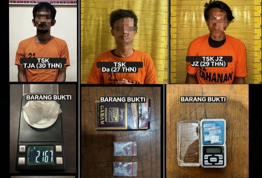 3 Terduga Pengedar Sabu di Ringkus Satresnarkoba Binjai