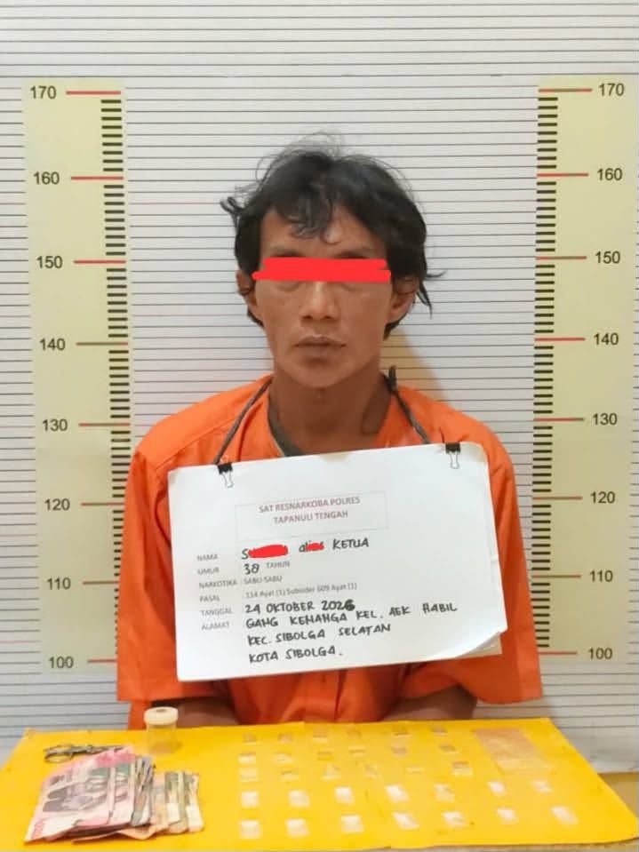 Sat Resnarkoba Polres Tapteng Bekuk Buruh Harian Diduga Pengedar Sabu di Pandan