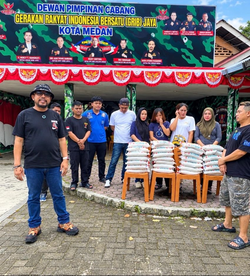 Lagi dan Lagi, Kabid OKK Dudi Efni Dipercaya Salurkan Bantuan Beras ke DPC GRIB Jaya Kota Medan