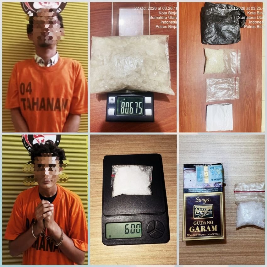 Sat Narkoba Binjai Tangkap Dua Pengedar Sabu 86,67 Gram