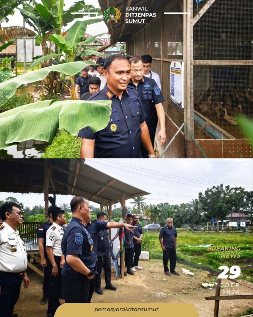 Kakanwil Ditjenpas Sumut Tinjau Lahan Ketahanan Pangan Rutan Tanjung Pura