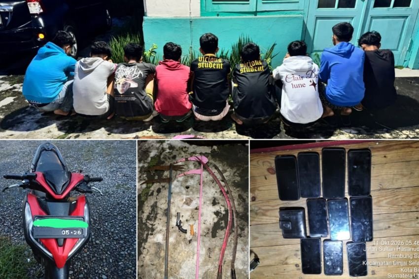 Tim Libas Polres Binjai Gagalkan Rencana Tawuran, 9 Remaja